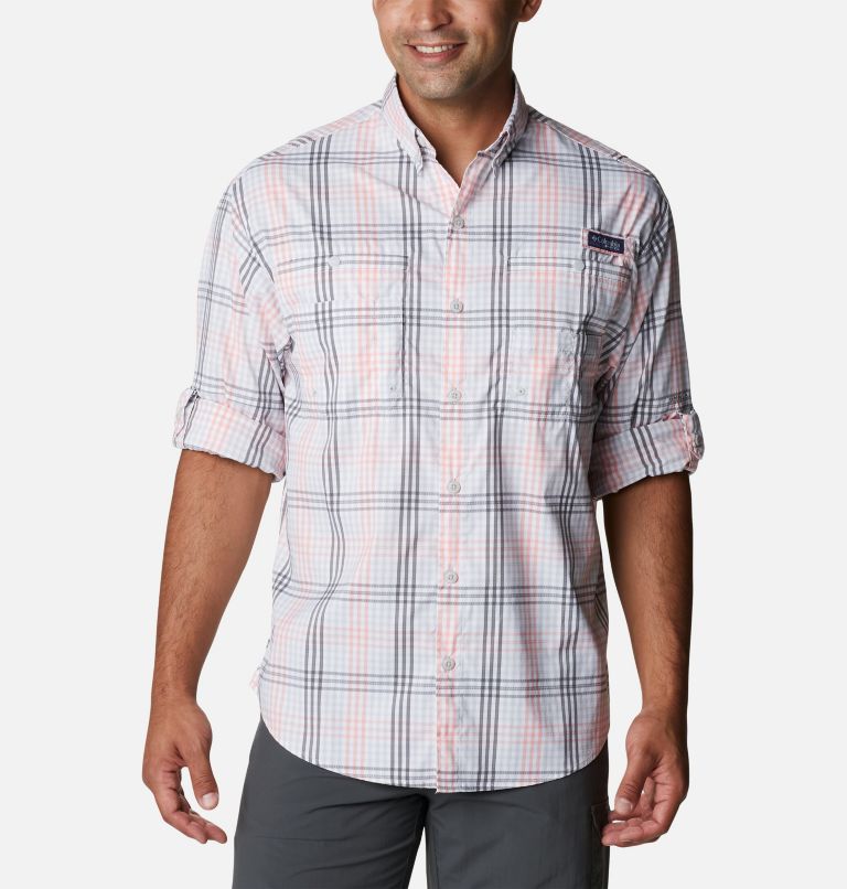 Thumbnail: Men’s PFG Super Tamiami Long Sleeve Shirt, Color: Cool Grey Blanket Gingham, image 6