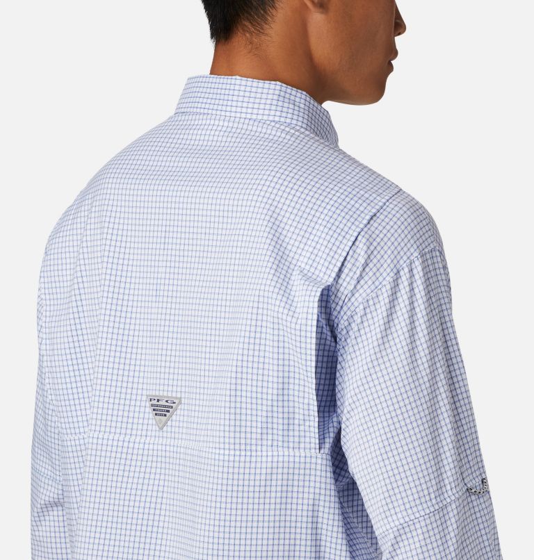 Men’s PFG Super Tamiami Long Sleeve Shirt, Color: Vivid Blue Gingham, image 4