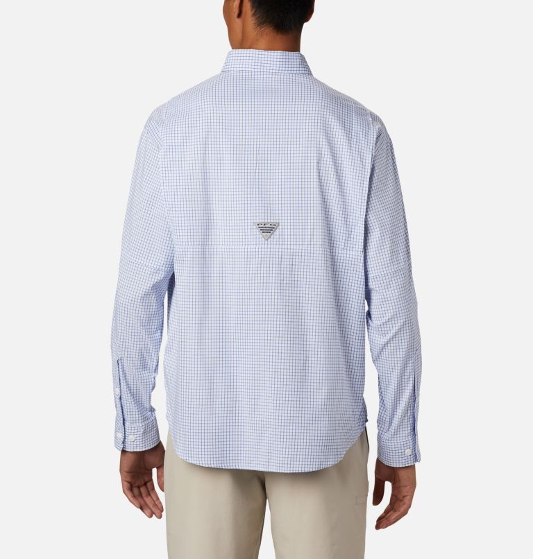 Men’s PFG Super Tamiami Long Sleeve Shirt, Color: Vivid Blue Gingham, image 2
