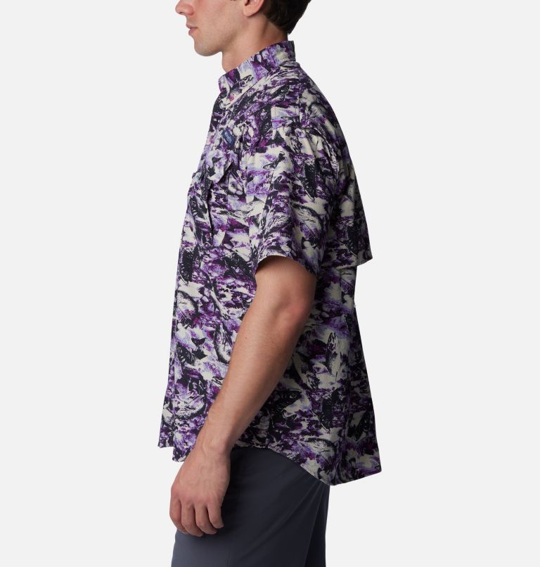 Men’s PFG Super Bahama Short Sleeve Shirt, Color: Black Riverrun Print, image 3