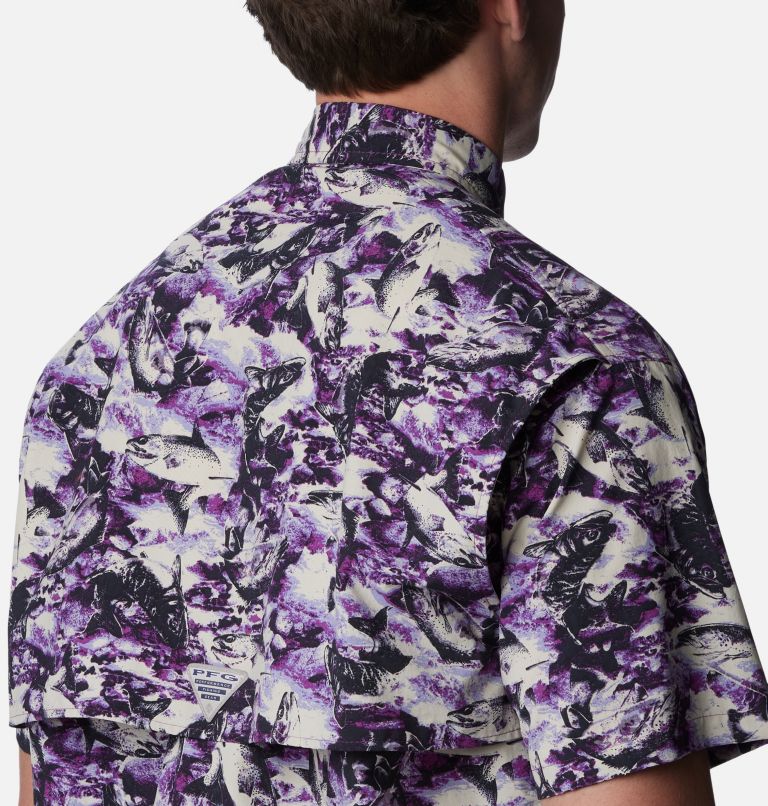 Men’s PFG Super Bahama Short Sleeve Shirt, Color: Black Riverrun Print, image 5