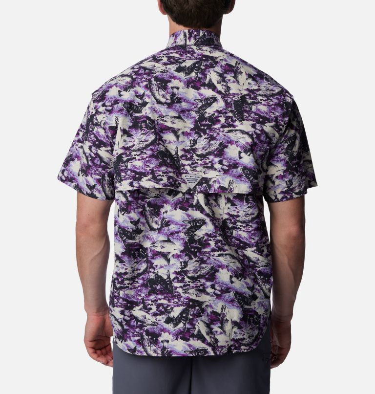 Men’s PFG Super Bahama Short Sleeve Shirt, Color: Black Riverrun Print, image 2