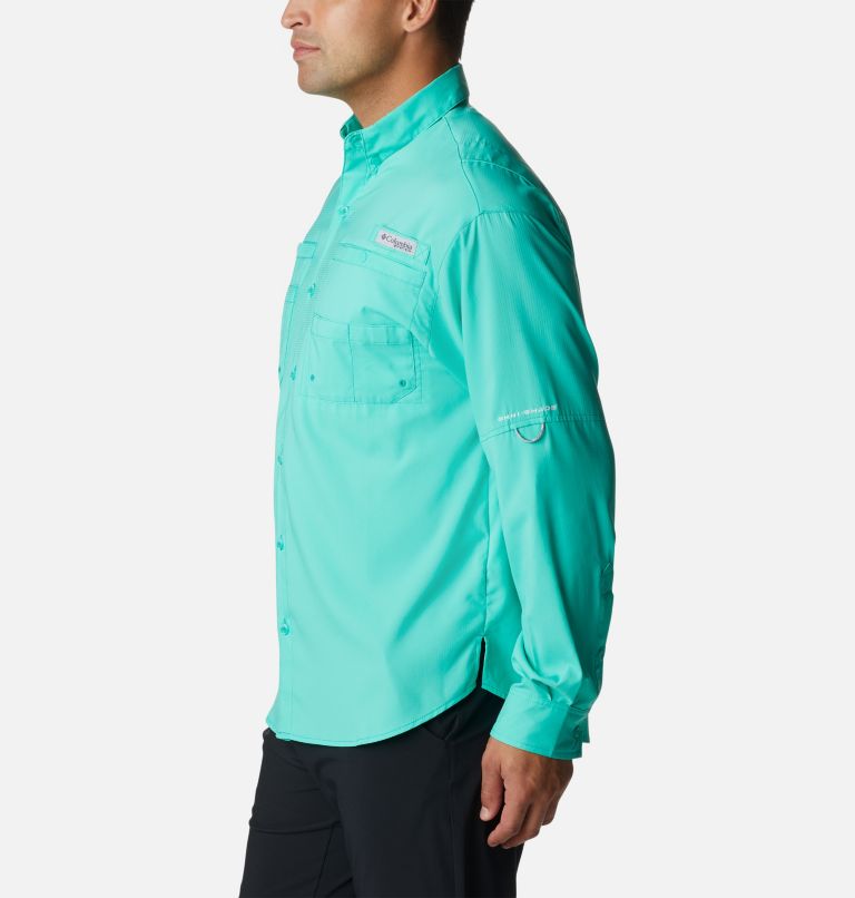 Men’s PFG Tamiami II Long Sleeve Shirt, Color: Electric Turquoise