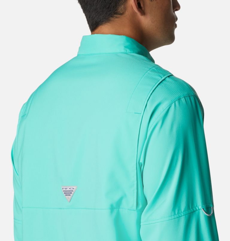 Men’s PFG Tamiami II Long Sleeve Shirt, Color: Electric Turquoise