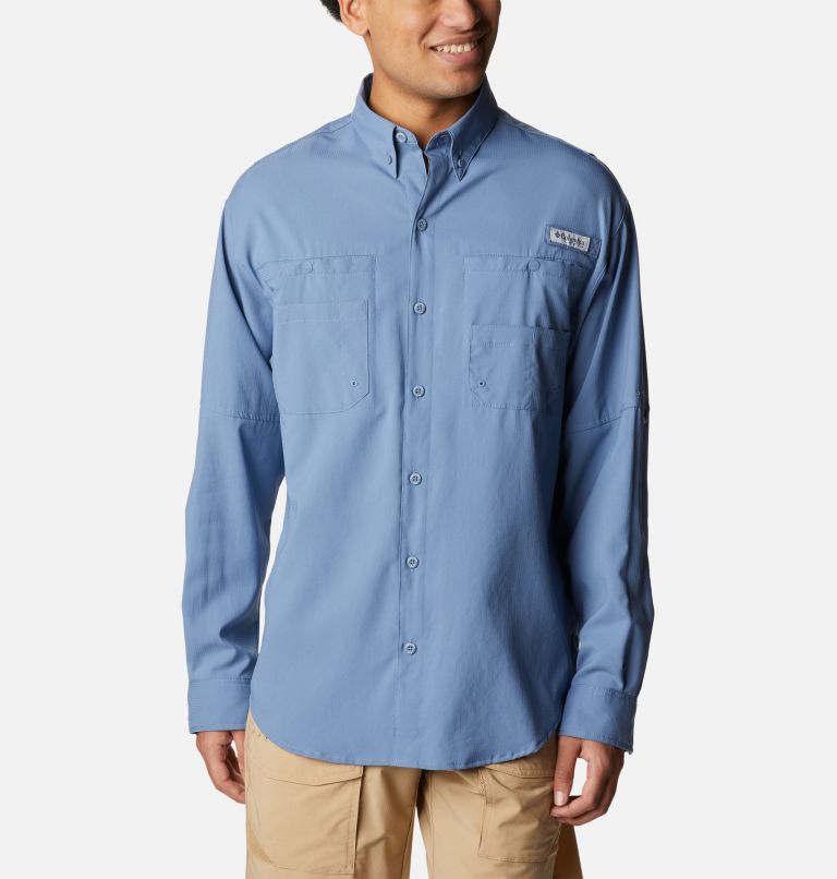 Men’s PFG Tamiami II Long Sleeve Shirt, Color: Bluestone