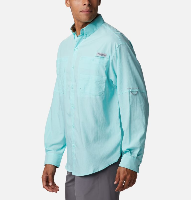 Men’s PFG Tamiami II Long Sleeve Shirt, Color: Gulf Stream, Realtree Edge, image 3