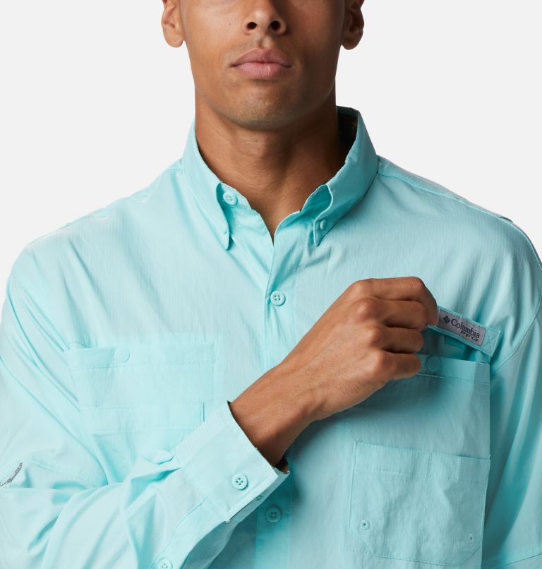 Thumbnail: Men’s PFG Tamiami II Long Sleeve Shirt, Color: Gulf Stream, Realtree Edge, image 5