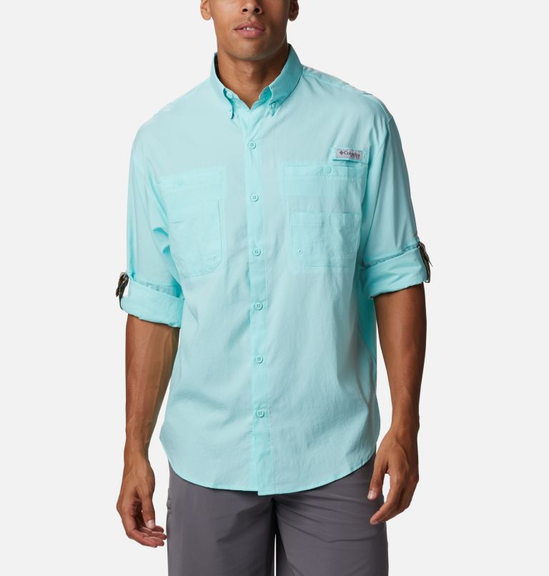 Thumbnail: Men’s PFG Tamiami II Long Sleeve Shirt, Color: Gulf Stream, Realtree Edge, image 6