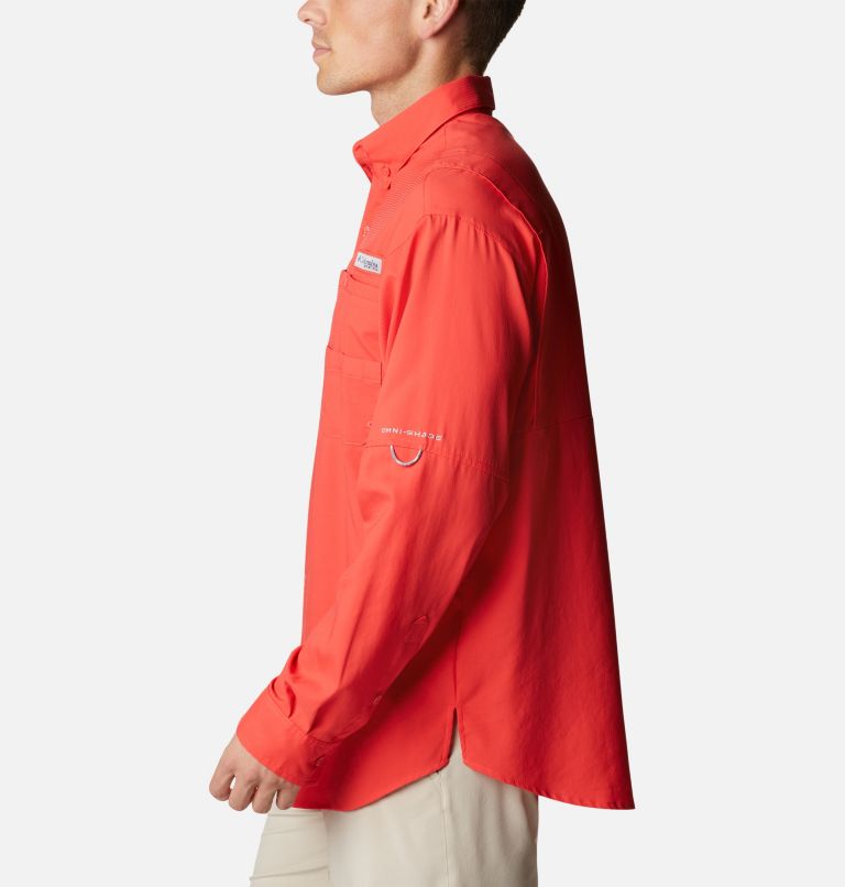 Men’s PFG Tamiami II Long Sleeve Shirt, Color: Red Hibiscus