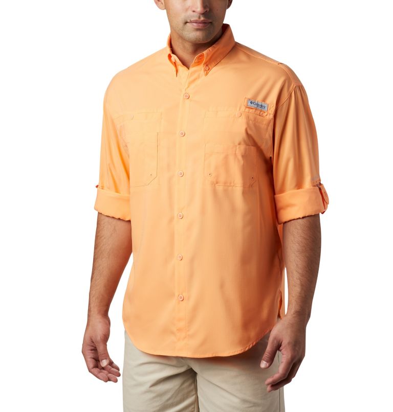 Men’s PFG Tamiami II Long Sleeve Shirt, Color: Bright Nectar, image 6