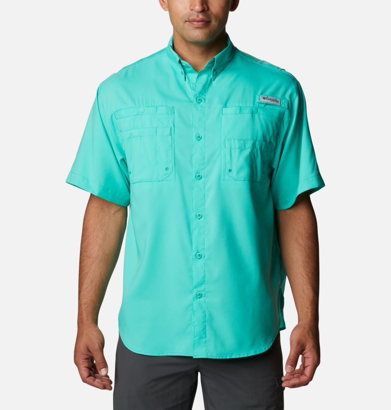 Men’s PFG Tamiami II Short Sleeve Shirt, Color: Electric Turquoise, image 1
