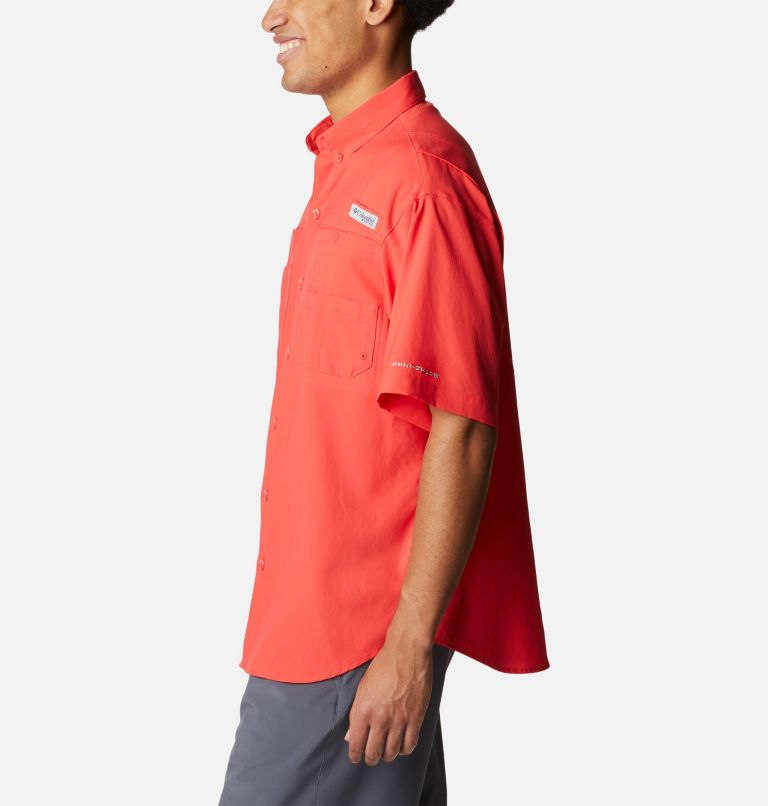Men’s PFG Tamiami II Short Sleeve Shirt, Color: Red Hibiscus