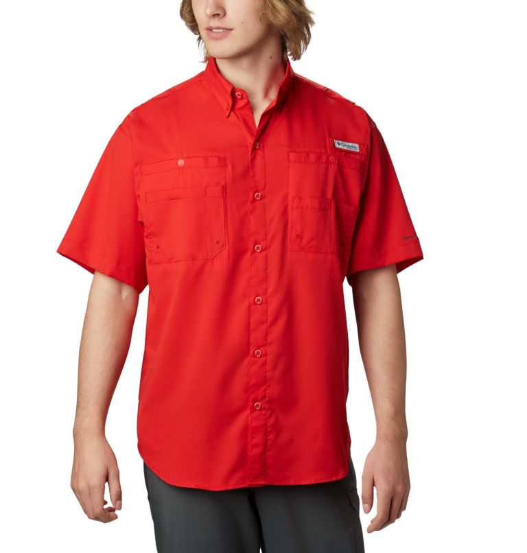 Men’s PFG Tamiami II Short Sleeve Shirt, Color: Red Spark, image 1