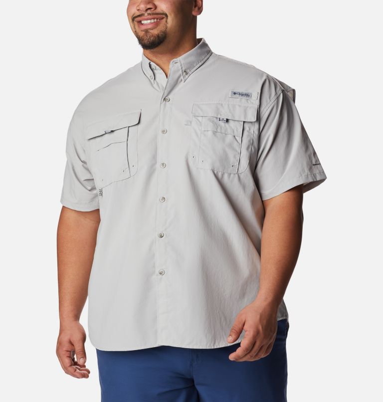Thumbnail: Men’s PFG Bahama II Short Sleeve Shirt - Big, Color: Cool Grey, image 1