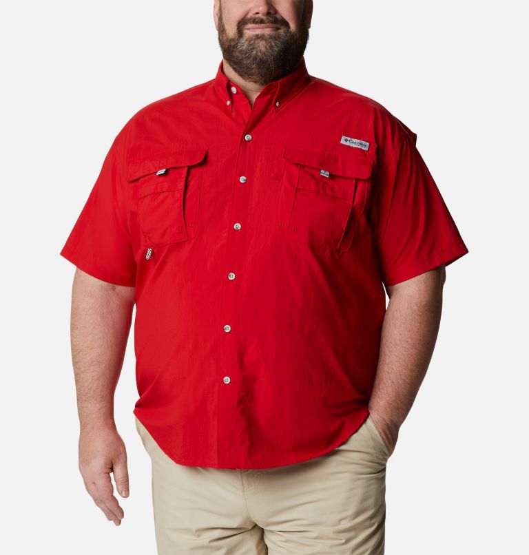 Thumbnail: Men’s PFG Bahama II Short Sleeve Shirt - Big, Color: Red Spark, image 1