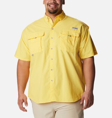 yellow button up short sleeve