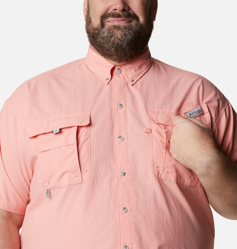 Thumbnail: Men’s PFG Bahama II Short Sleeve Shirt - Big, Color: Sorbet, image 4