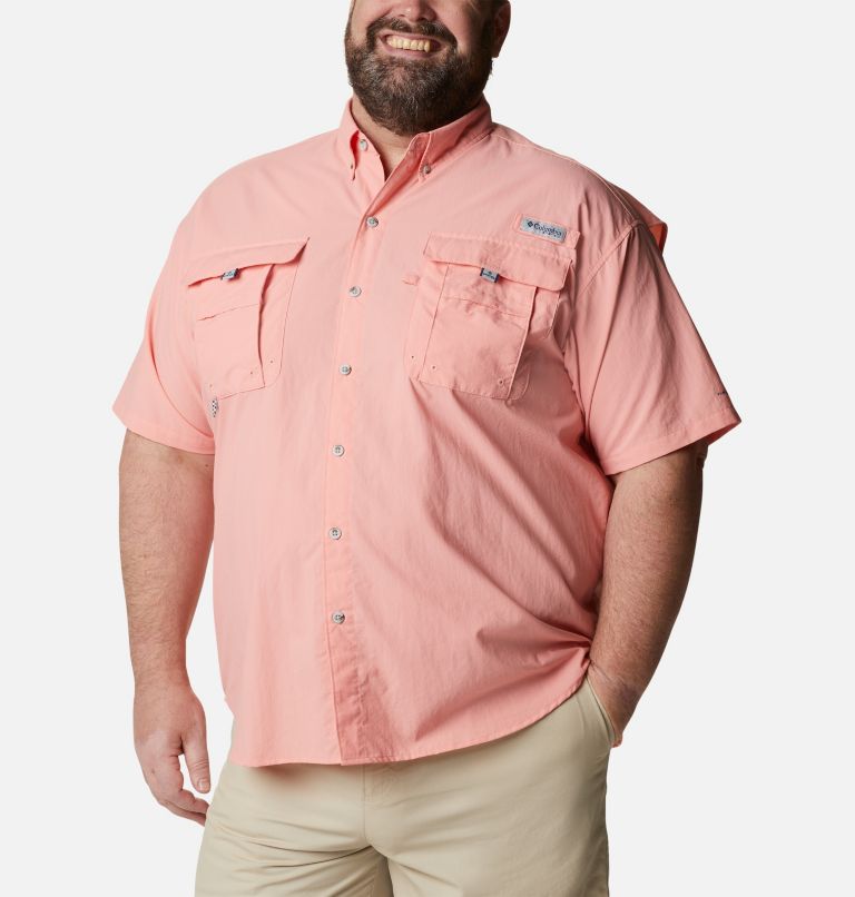 Thumbnail: Men’s PFG Bahama II Short Sleeve Shirt - Big, Color: Sorbet, image 1