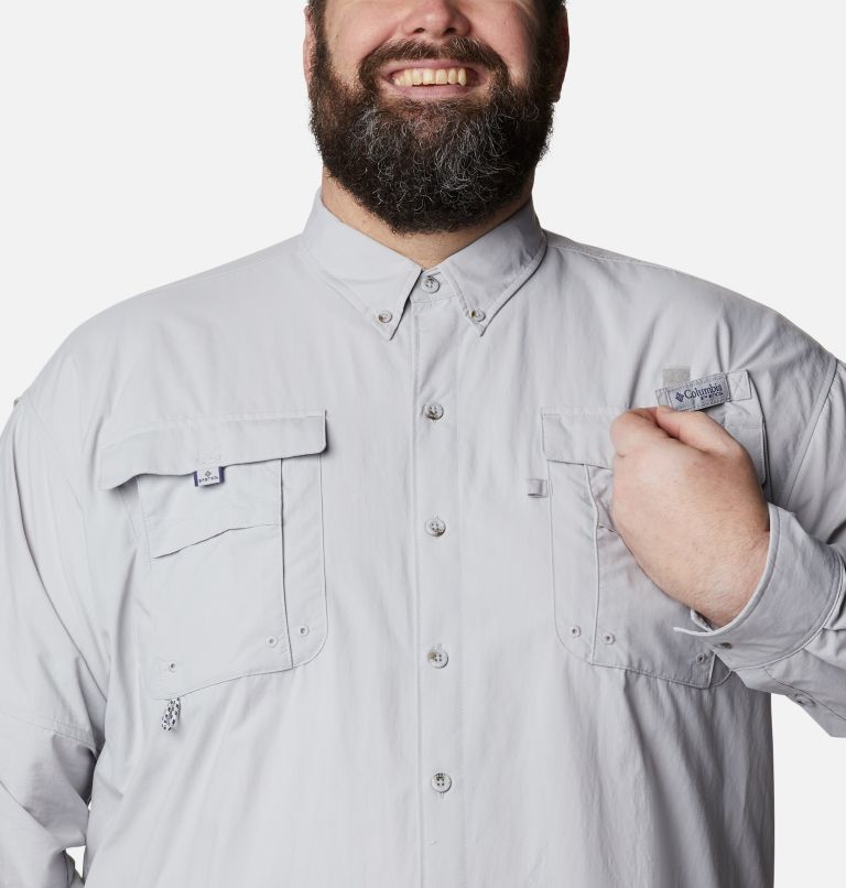 Thumbnail: Men’s PFG Bahama II Long Sleeve Shirt - Big, Color: Cool Grey, image 4