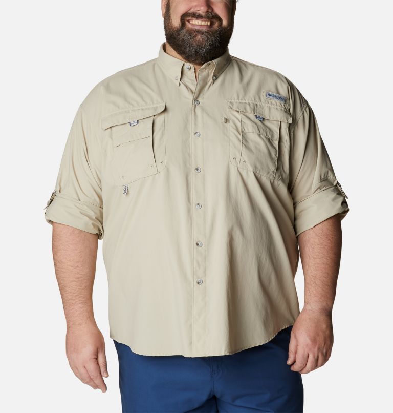 Men’s PFG Bahama II Long Sleeve Shirt - Big, Color: Fossil, image 6