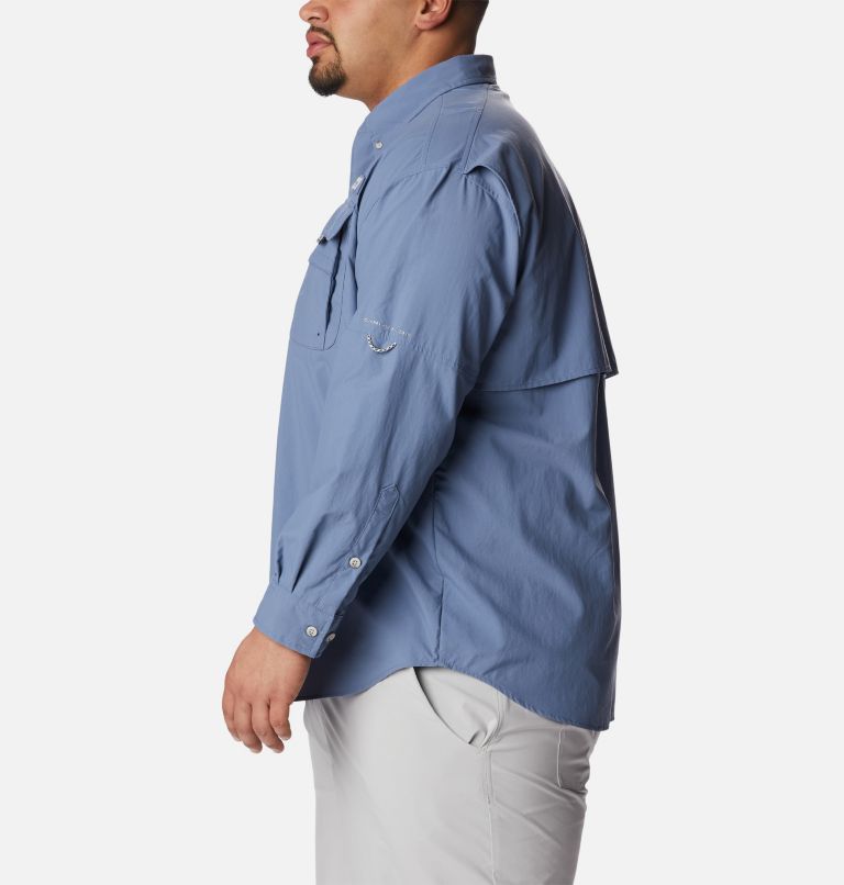 Thumbnail: Men’s PFG Bahama II Long Sleeve Shirt - Big, Color: Bluestone, image 3