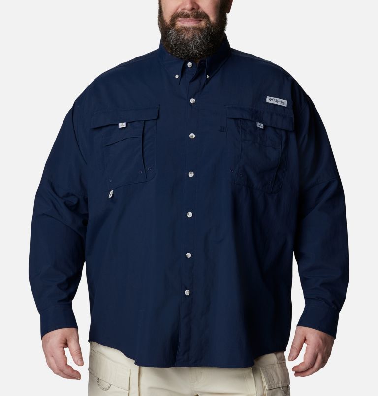 Thumbnail: Men’s PFG Bahama II Long Sleeve Shirt - Big, Color: Collegiate Navy, image 1
