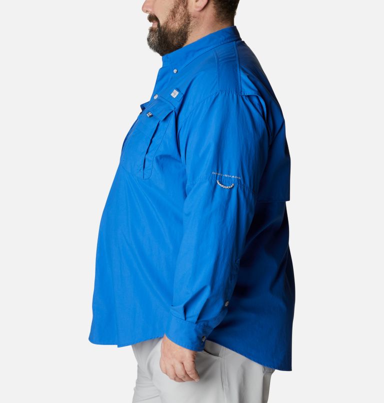 Thumbnail: Men’s PFG Bahama II Long Sleeve Shirt - Big, Color: Vivid Blue, image 3