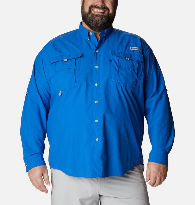 Thumbnail: Men’s PFG Bahama II Long Sleeve Shirt - Big, Color: Vivid Blue, image 1