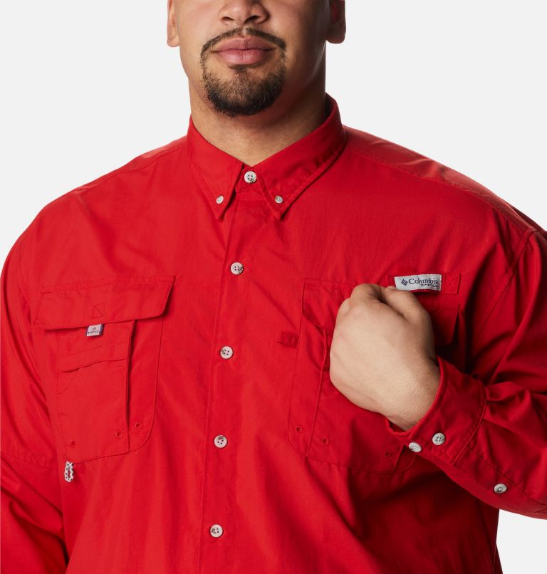 Thumbnail: Men’s PFG Bahama II Long Sleeve Shirt - Big, Color: Red Spark, image 6
