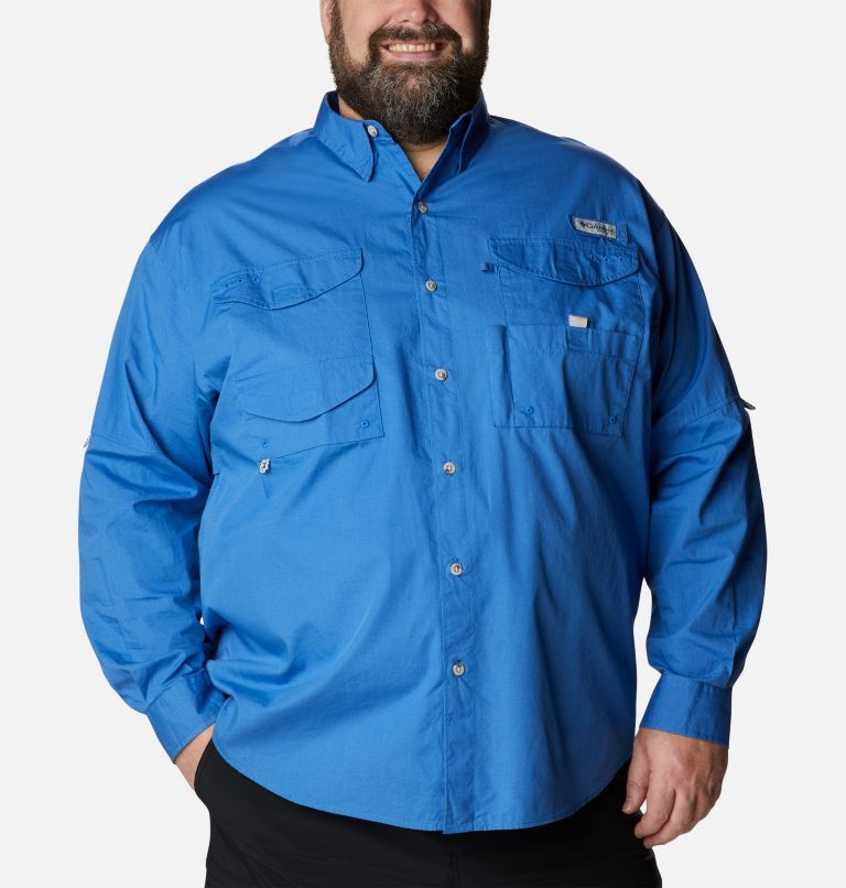 Men’s PFG Bonehead Long Sleeve Shirt - Big, Color: Vivid Blue, image 1