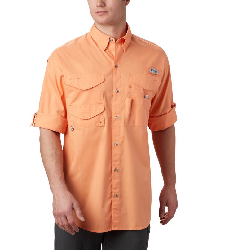 Men’s PFG Bonehead Long Sleeve Shirt - Big, Color: Bright Nectar, image 6