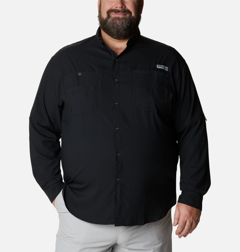Men’s PFG Tamiami II Long Sleeve Shirt - Big, Color: Black, image 1