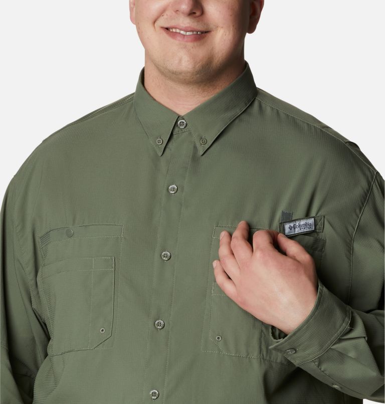 Thumbnail: Men’s PFG Tamiami II Long Sleeve Shirt - Big, Color: Cypress, image 4