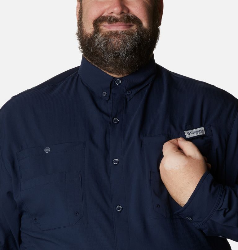 Thumbnail: Men’s PFG Tamiami II Long Sleeve Shirt - Big, Color: Collegiate Navy, image 4