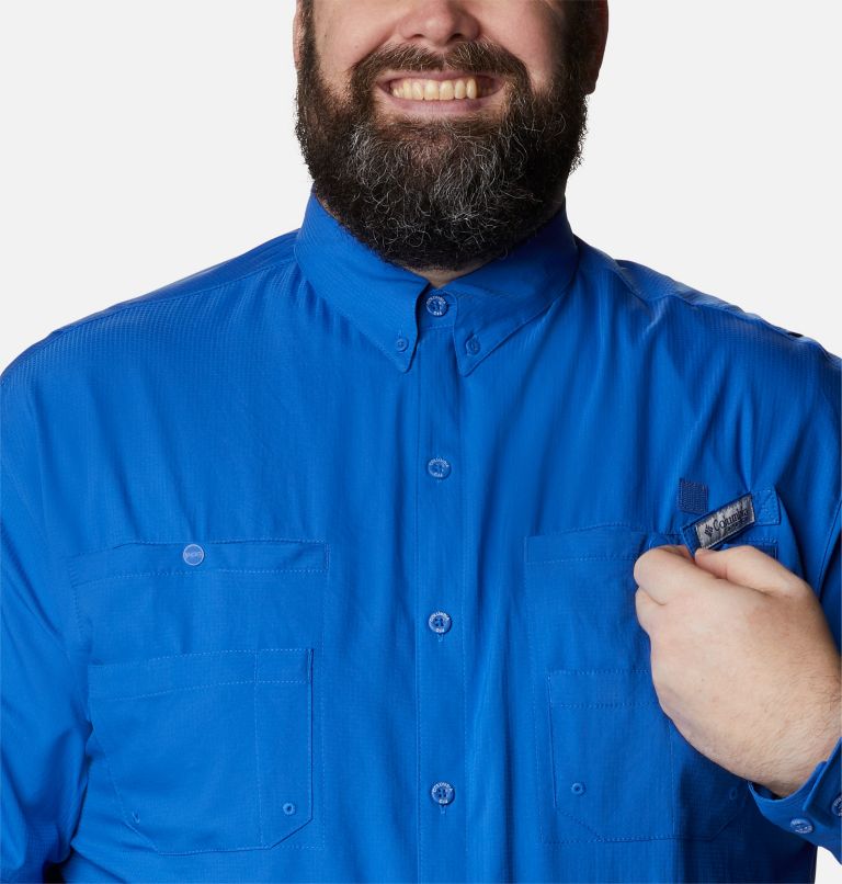 Men’s PFG Tamiami II Long Sleeve Shirt - Big, Color: Vivid Blue, image 4