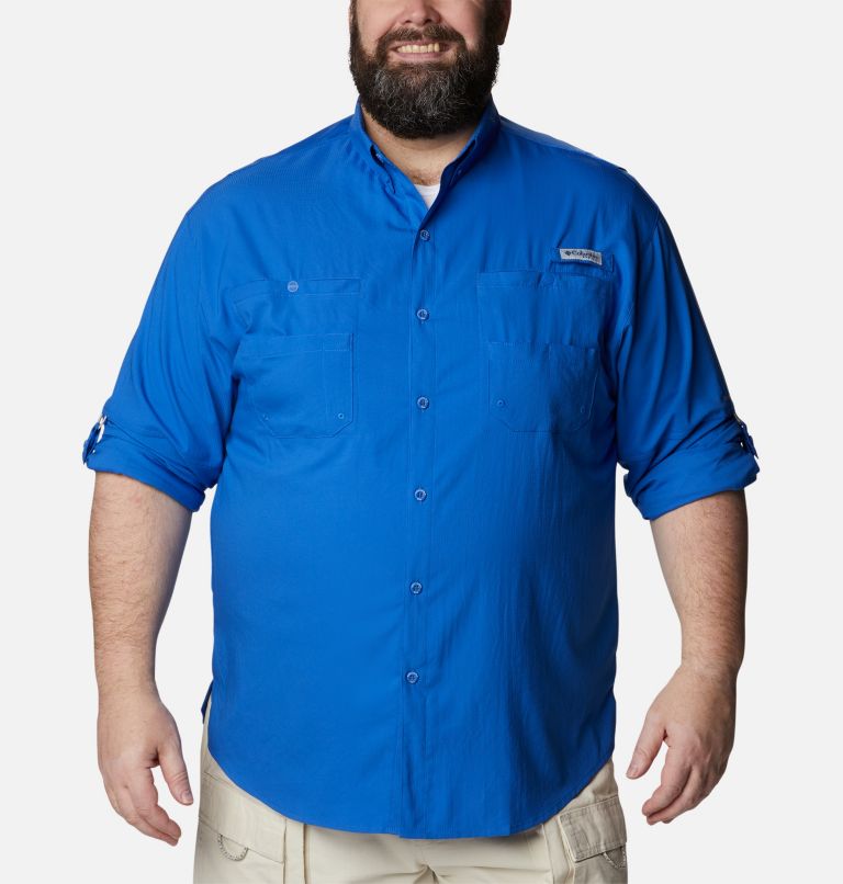 Thumbnail: Men’s PFG Tamiami II Long Sleeve Shirt - Big, Color: Vivid Blue, image 6