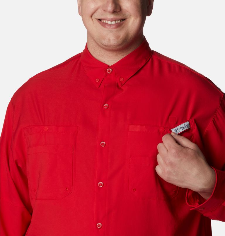 Thumbnail: Men’s PFG Tamiami II Long Sleeve Shirt - Big, Color: Red Spark, image 4