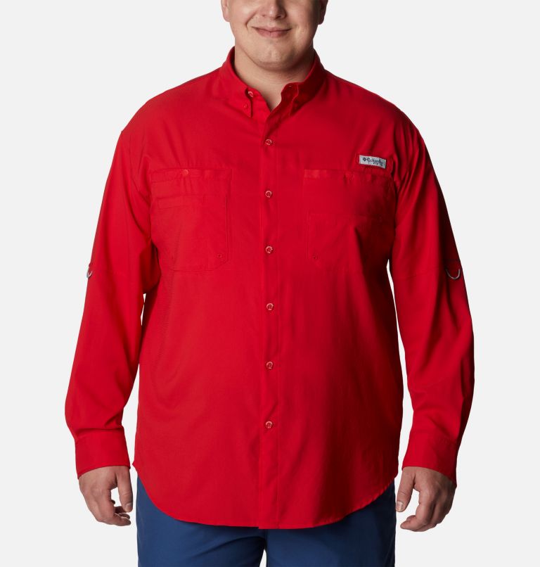 Thumbnail: Men’s PFG Tamiami II Long Sleeve Shirt - Big, Color: Red Spark, image 1