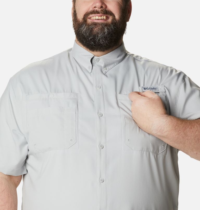 Thumbnail: Men’s PFG Tamiami II Short Sleeve Shirt - Big, Color: Cool Grey, image 4