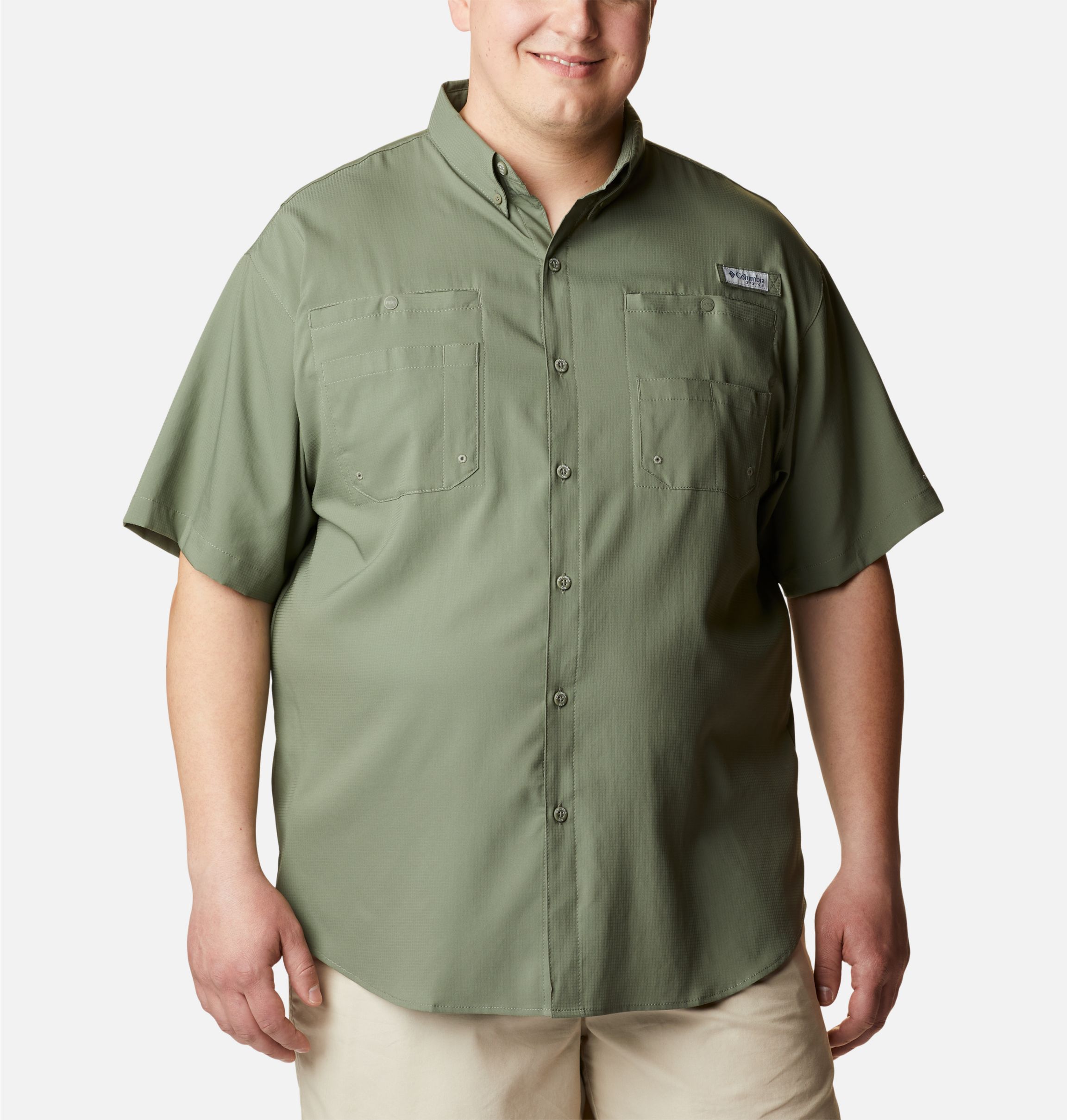 Columbia PFG Vented Fishing Shirt Short Sleeve Mens Extra Large Orange  Outdoors