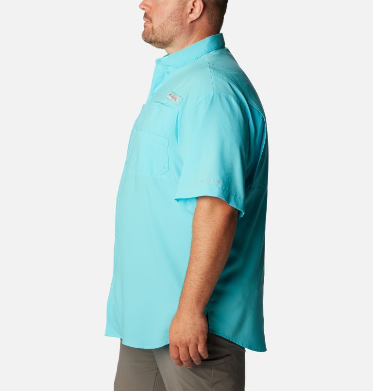 Thumbnail: Men’s PFG Tamiami II Short Sleeve Shirt - Big, Color: Opal Blue, image 3