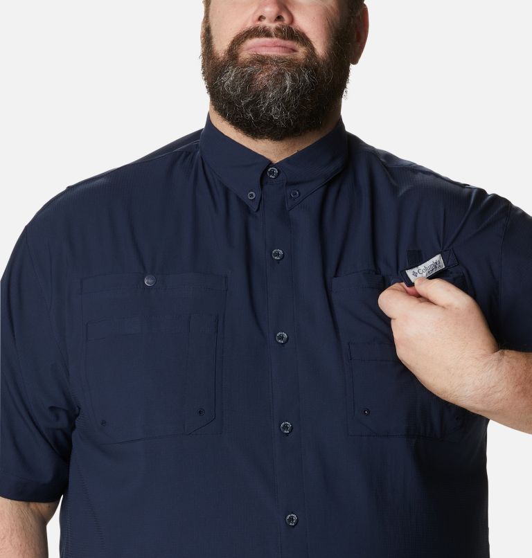 Thumbnail: Men’s PFG Tamiami II Short Sleeve Shirt - Big, Color: Collegiate Navy, image 4
