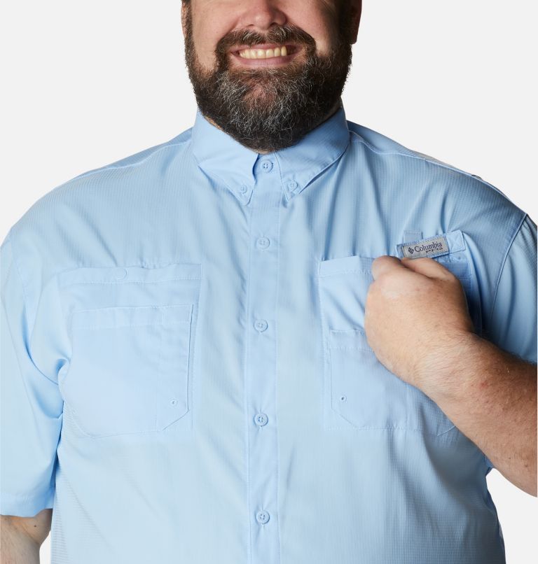 Thumbnail: Men’s PFG Tamiami II Short Sleeve Shirt - Big, Color: Sail, image 4