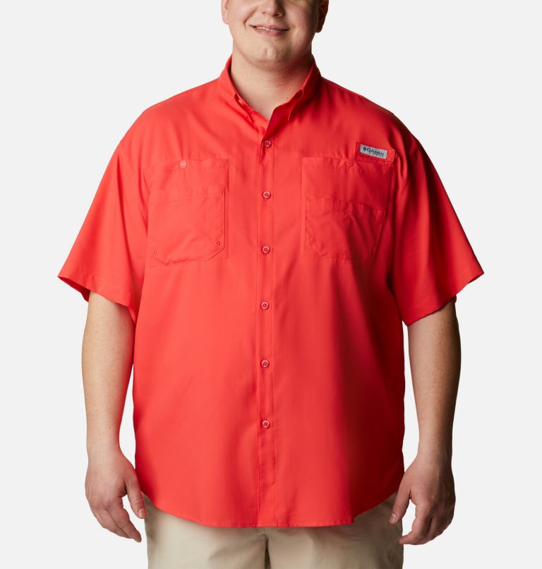 Men’s PFG Tamiami II Short Sleeve Shirt - Big, Color: Red Hibiscus, image 1