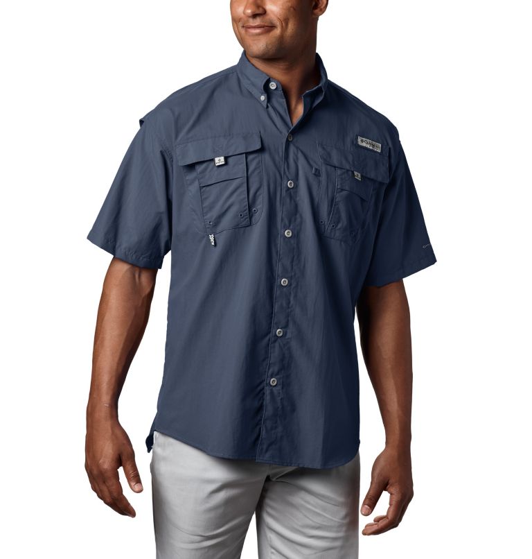 Thumbnail: Men’s PFG Bahama II Short Sleeve Shirt - Tall, Color: Collegiate Navy, image 1