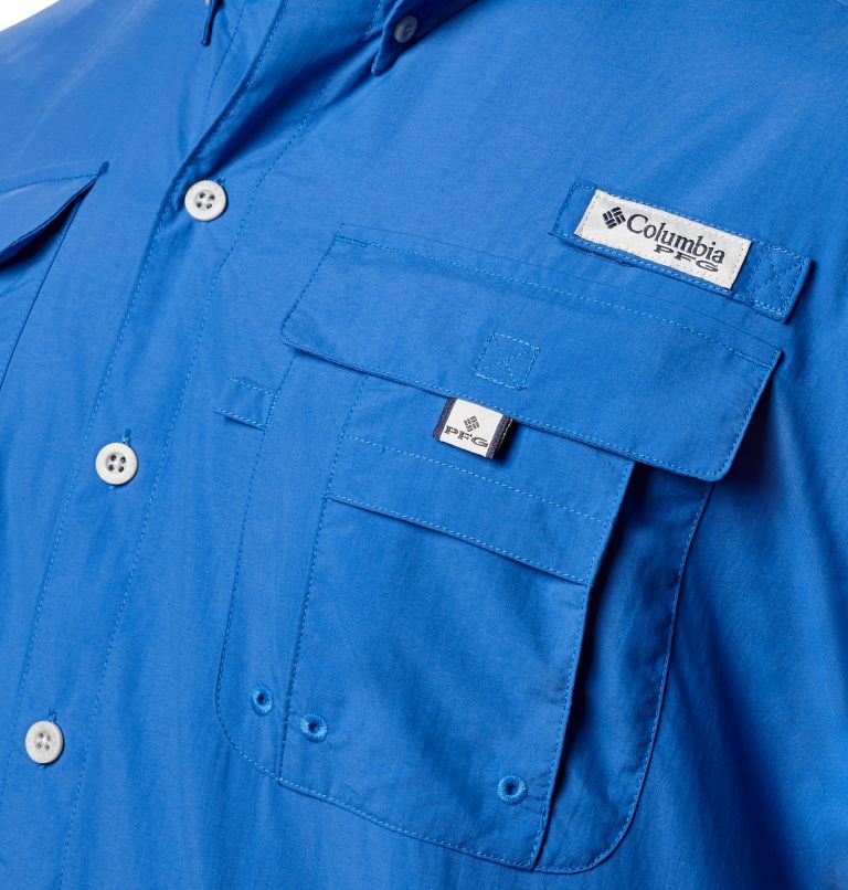 Men’s PFG Bahama II Short Sleeve Shirt - Tall, Color: Vivid Blue, image 3