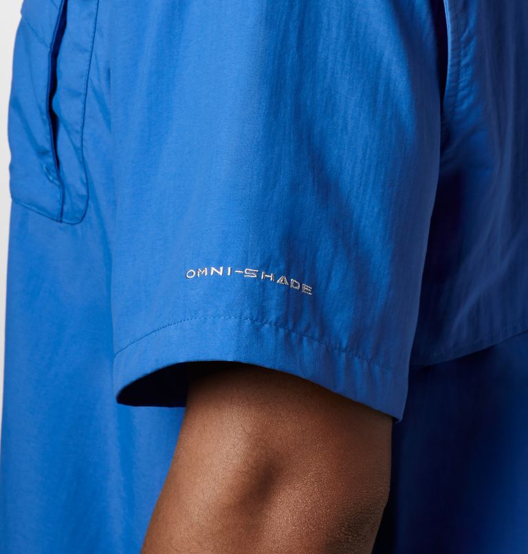 Thumbnail: Men’s PFG Bahama II Short Sleeve Shirt - Tall, Color: Vivid Blue, image 4