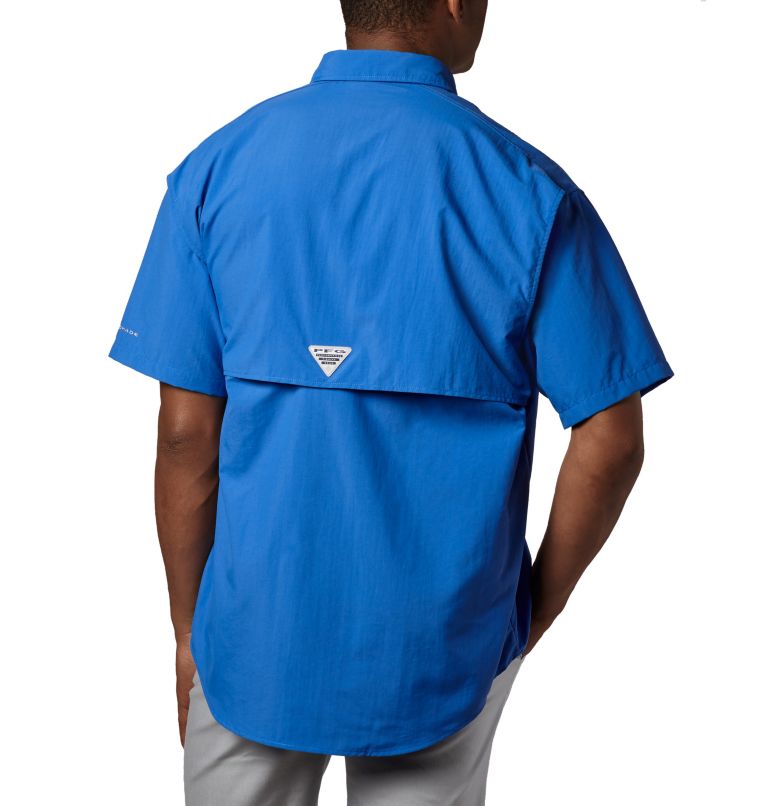 Thumbnail: Men’s PFG Bahama II Short Sleeve Shirt - Tall, Color: Vivid Blue, image 2