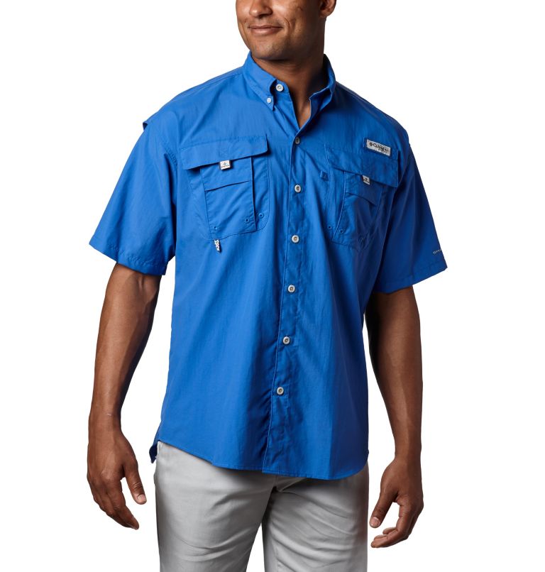 Men’s PFG Bahama II Short Sleeve Shirt - Tall, Color: Vivid Blue, image 1