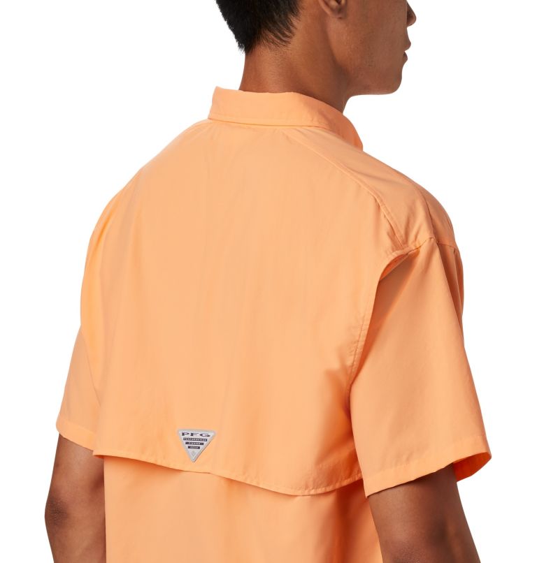 Thumbnail: Men’s PFG Bahama II Short Sleeve Shirt - Tall, Color: Bright Nectar, image 5